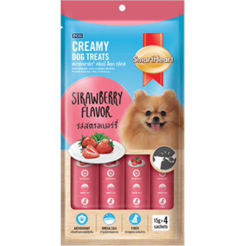 SmartHeart Chicken & Carrot, Chicken & Pumpkin and Chicken & Strawberry Dog Creamy Treat Combo