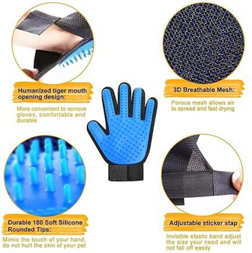 Chullbull Grooming Bath Gloves for Dogs (Blue/Black)