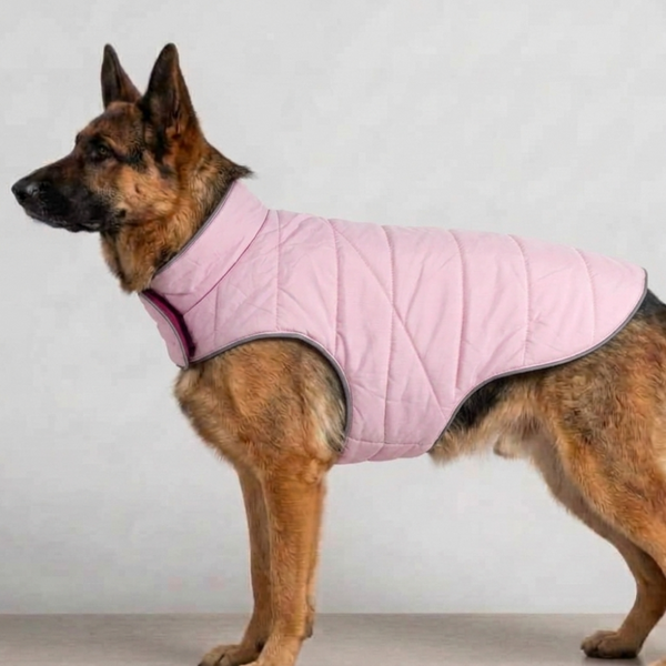 Skatrs Puffer Reversible Jacket for Dogs and Cats (Wine/Pink)