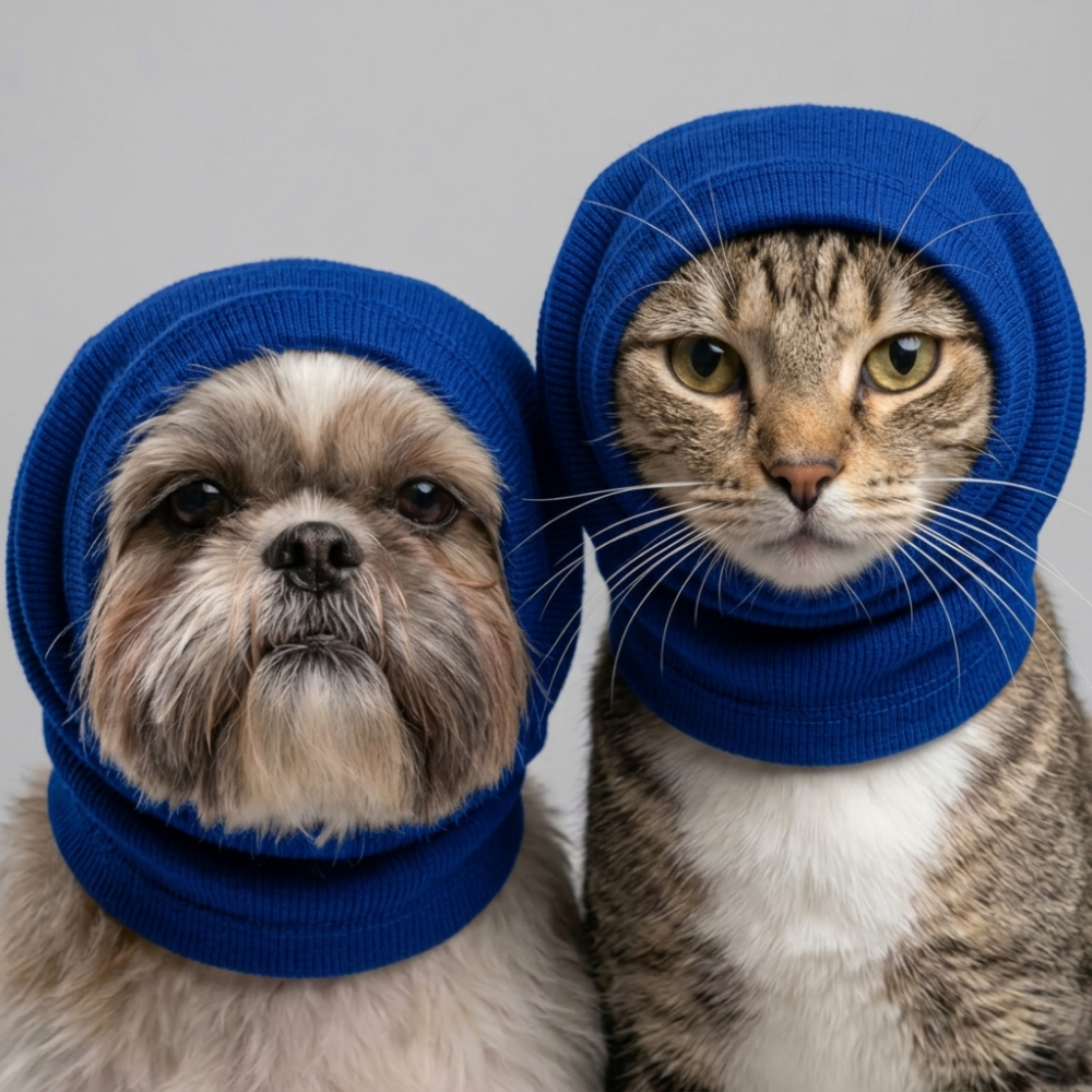 Skatrs Snug Cold & Sound Protection Ear Muffs for Dogs & Cats (Blue) Both-Clothing & Accessories Skatrs S