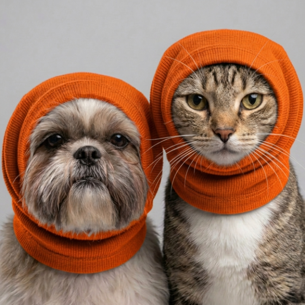 Skatrs Snug Cold & Sound Protection Ear Muffs for Dogs & Cats (Orange) Both-Clothing & Accessories Skatrs S