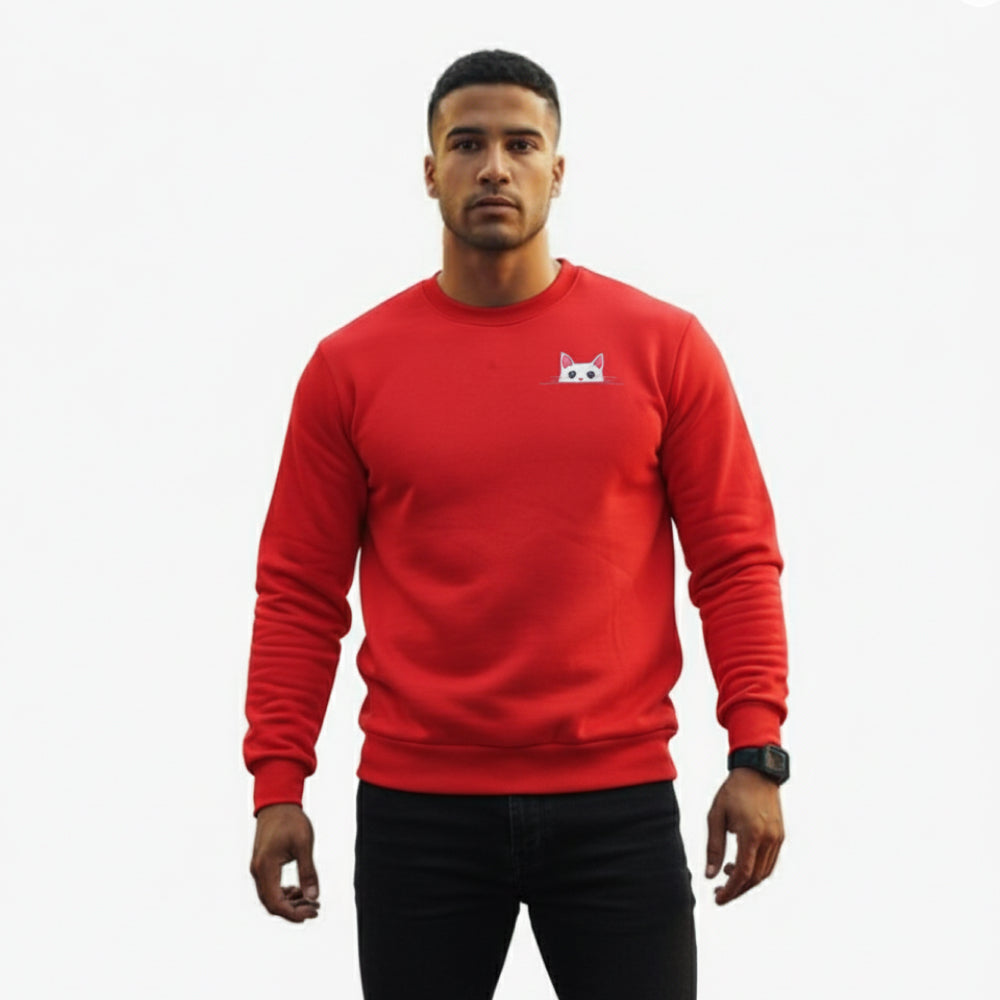 Cat Parent Sweatshirt For Men and Women (Red) Pet Parent-Clothing & Accessories Skatrs XL