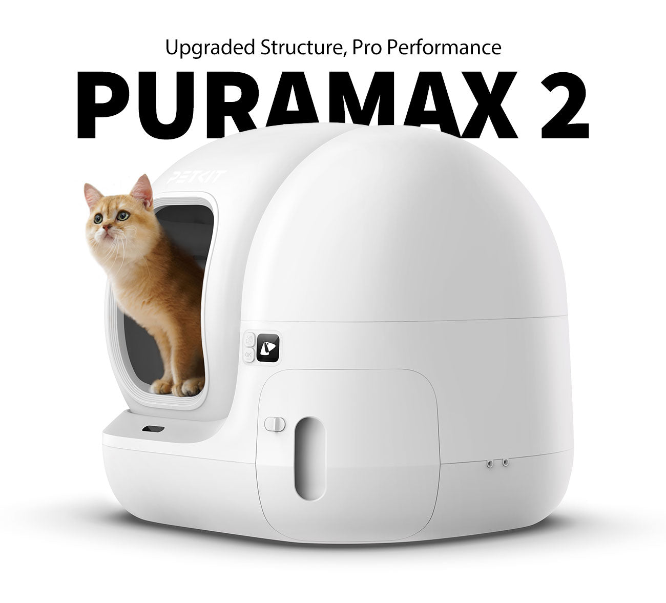 Petkit PuraMax2 Automatic Self Cleaning App Controlled 2.4G WiFi Litter Box for Cats (White) Litter Supplies Petkit Dropship