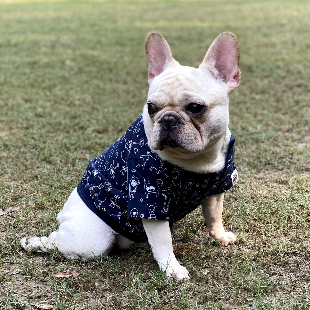 Talking Dog Club Doggy Warmer Monster Sweatshirt for Dogs (Navy Blue) Both-Clothing & Accessories Talking Dog Club Dropship XS
