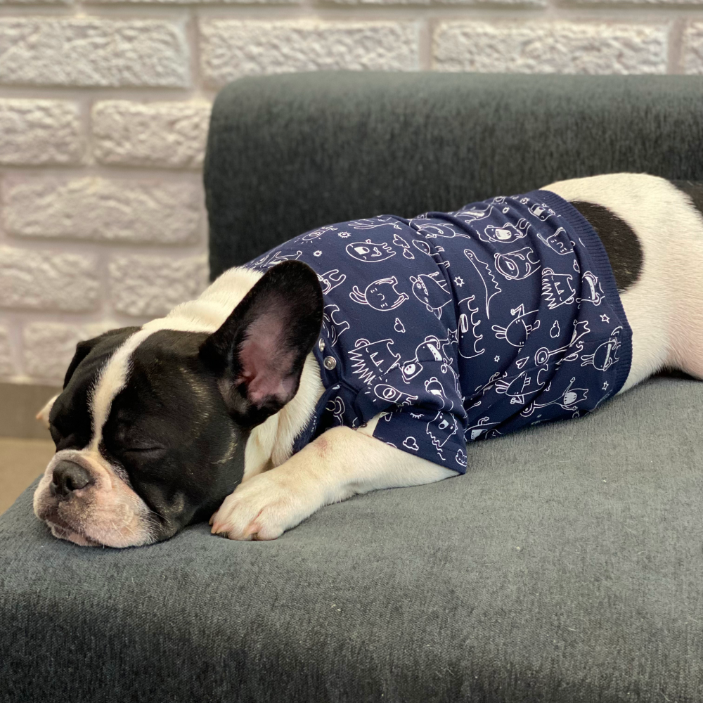 Talking Dog Club Doggy Warmer Monster Sweatshirt for Dogs (Navy Blue) Both-Clothing & Accessories Talking Dog Club Dropship