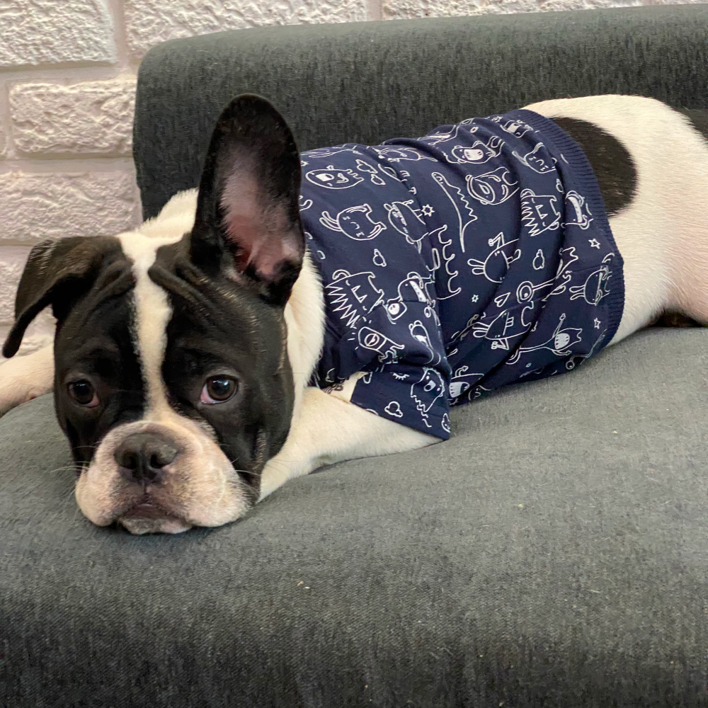 Talking Dog Club Doggy Warmer Monster Sweatshirt for Dogs (Navy Blue) Both-Clothing & Accessories Talking Dog Club Dropship