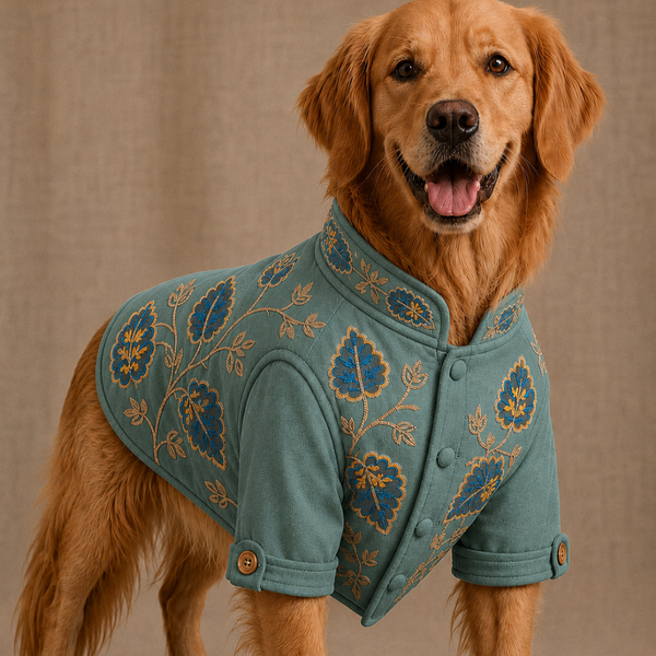 15 Furries Badhai Ho Bundi Kurta Set for Dogs (Turquoise)