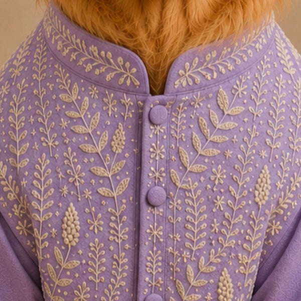 15 Furries Badhai Ho Bundi Kurta Set for Dogs (Lavender)