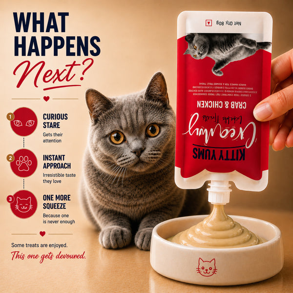 Kitty Yums Lickable Crab & Chicken Creamy Cat Treat