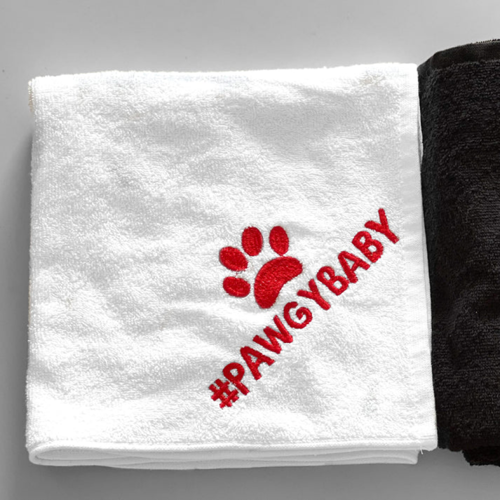 Pawgypets Pet Towel for Dogs and Cats (White)