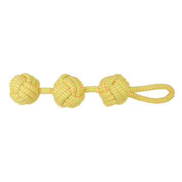 Skatrs 3 Ball Tug, Ball and Bone Shaped Rope Chew Toy Combo for Dogs and Cats