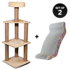 Skatrs Scratchy Wonderland Jumbo Multi Level Cat Tree with Sisal Posts Toy and Whisker Wonder Cat Scratcher with 2g Premium Catnip Combo Cats-Toys Skatrs Set of 2