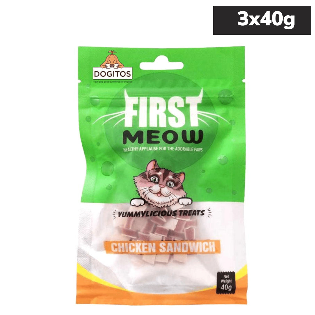 First Meow Chicken Sandwich Cat Treat Cats-Treats & Others First Meow 3x40g