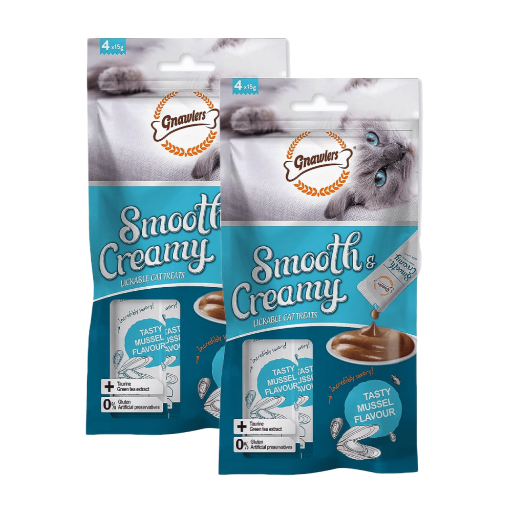 Gnawlers Mussel Flavour Creamy Cat Treats Cats-Treats & Others Gnawlers 2x60g(4pcs)