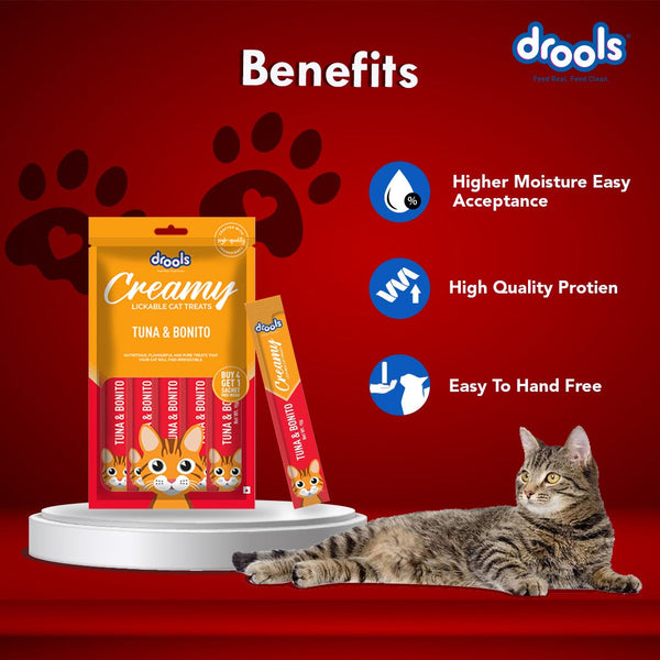 Drools Tuna & Bunito , Salmon & Skipjack and Crab & Chicken Creamy Cat Treats Combo