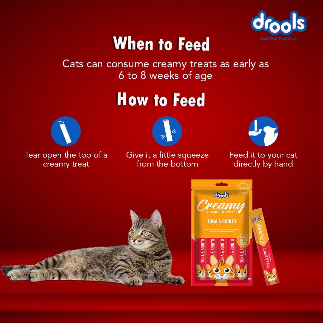 Drools Tuna & Bunito and Crab & Chicken Creamy Cat Treats Combo Cats-Treats & Others Drools