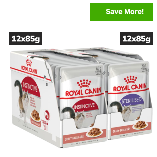 Royal Canin Instinctive and Sterilised/Neutered Gravy Adult Cat Wet Food Combo