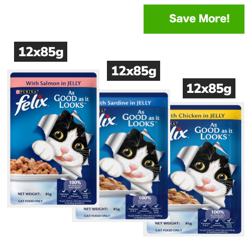 Purina Felix with Sardine, Chicken and Salmon in Jelly Complete and Balanced Adult Cat Wet Food