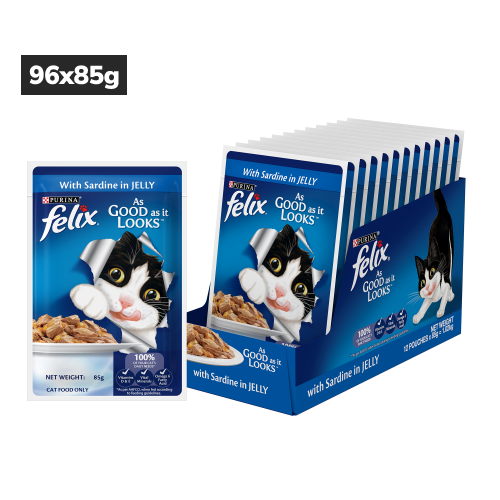 Purina Felix Sardine with Jelly Adult Cat Wet Food Cats-Wet Food Felix 96x85g