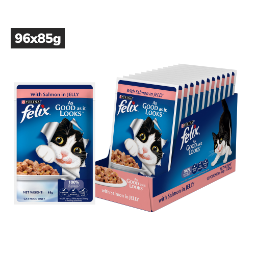 Purina Felix Salmon with Jelly Adult Cat Wet Food Cats-Wet Food Felix 96x85g