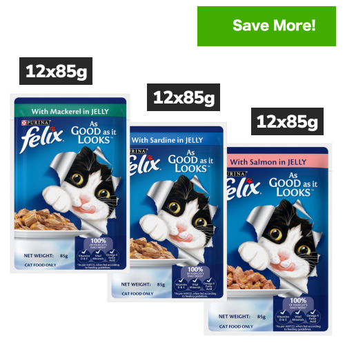 Purina Felix with Mackerel, Sardine and Salmon in Jelly Complete and Balanced Adult Cat Wet Food