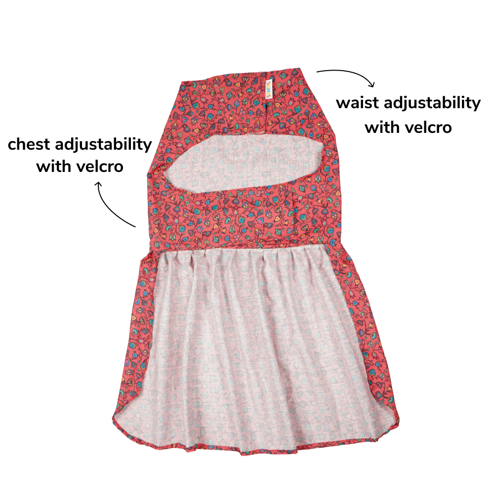 Skatrs Bold Fuchsia Printed Dress for Dogs and Cats (Pink) Both-Clothing & Accessories Skatrs