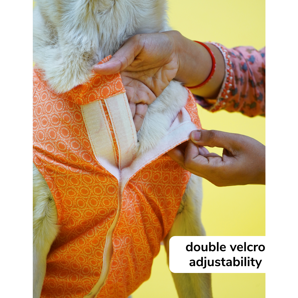 Skatrs Marigold Mandala Printed Kurta for Dogs and Cats (Orange) Both-Clothing & Accessories Skatrs