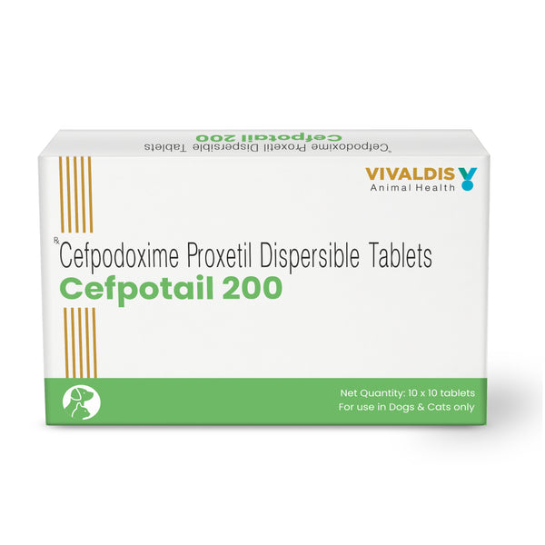 Vivaldis Cefpotail 200mg (Cefpodoxime) Tablets for Dogs and Cats