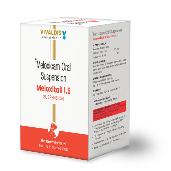 Vivaldis Meloxitail Meloxicam 1.5mg Oral Suspension for Dogs and Cats