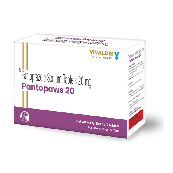 Vivaldis Pantopaws Pantoprazole 20mg Tablet for Dogs and Cats