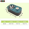 Skatrs Water Fountain with Food Bowl & Adapter for Dogs and Cats (Blue) Both-Bowls & Feeders Skatrs
