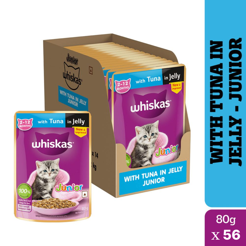Whiskas Tuna in Jelly Kitten Cat Wet Food (80g) Cats-Wet Food Whiskas 56x80g