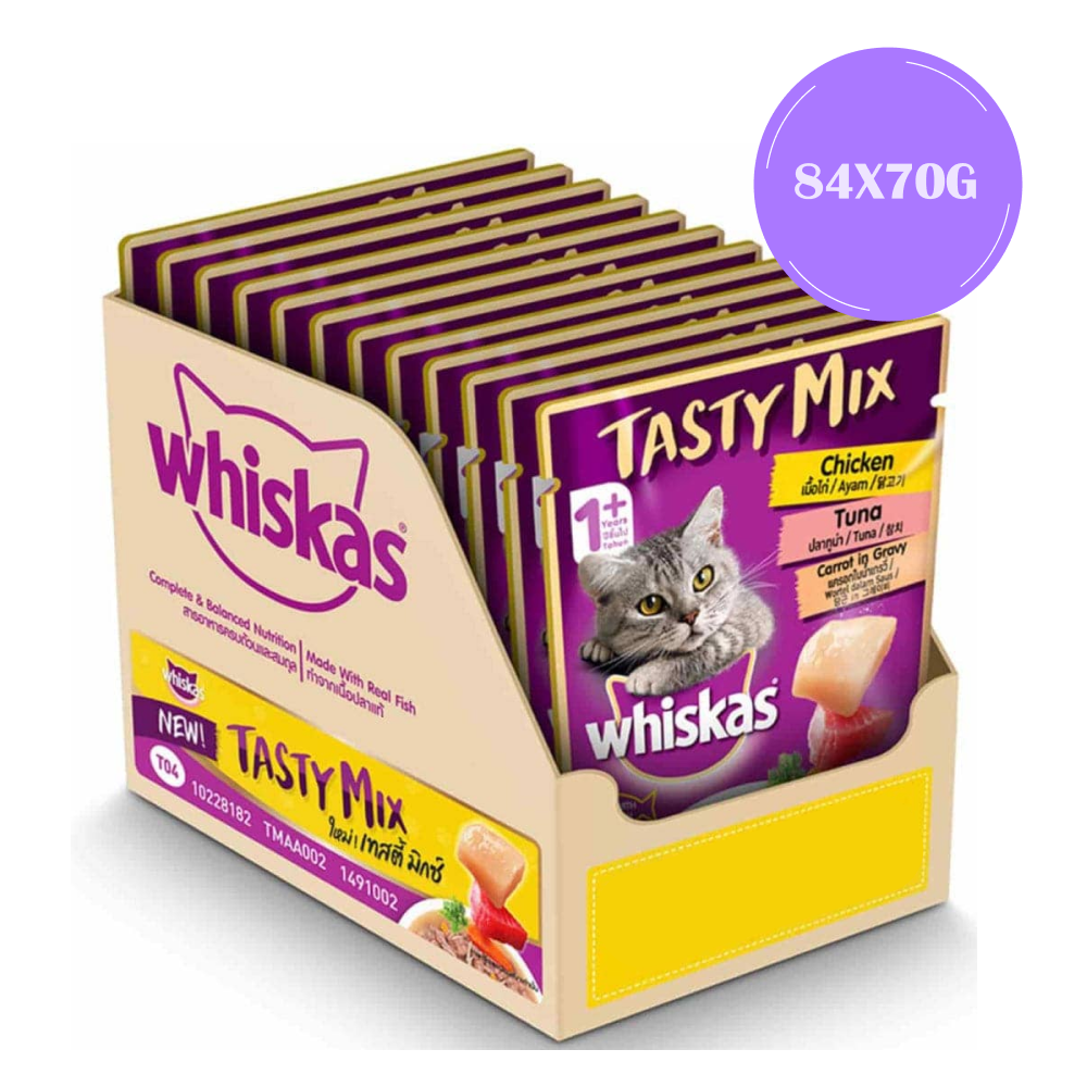 Whiskas Chicken With Tuna And Carrot in Gravy Tasty Mix Adult Cat Wet Food