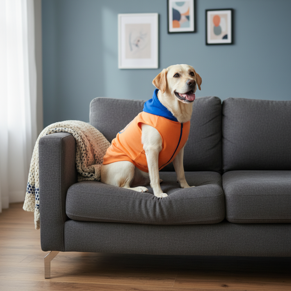 Skatrs Sunset Splash In-Style Hoodie For Dogs and Cats (Orange & Blue) Both-Clothing & Accessories Skatrs