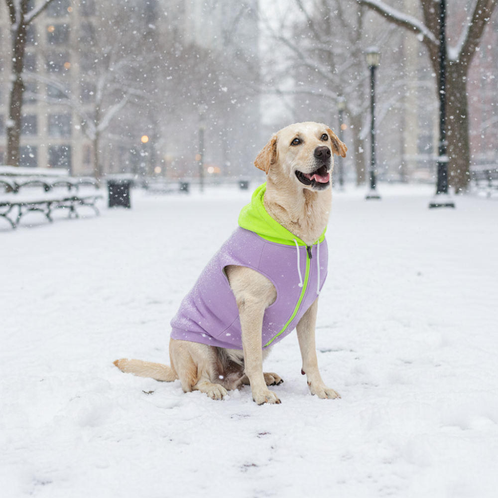 Skatrs Lilac Pop In-Style Hoodie For Dogs and Cats(Lilac & Neon Green) Both-Clothing & Accessories Skatrs