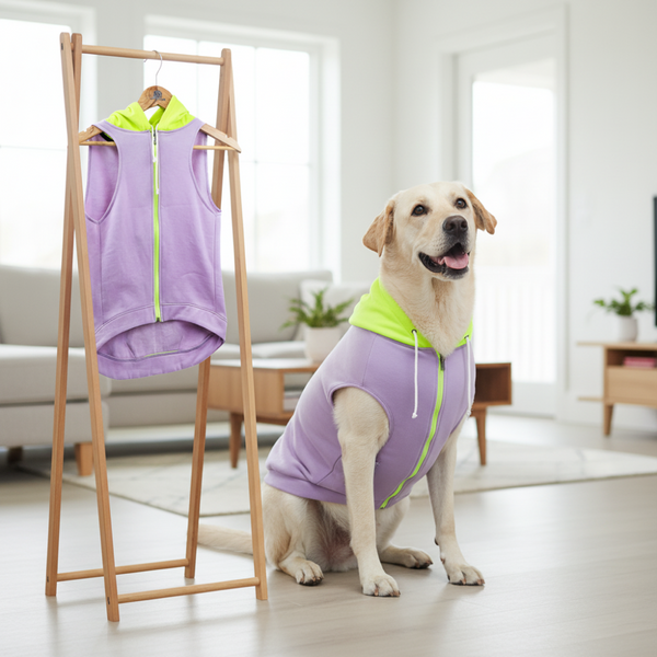 Skatrs Lilac Pop In-Style Hoodie For Dogs and Cats(Lilac & Neon Green)