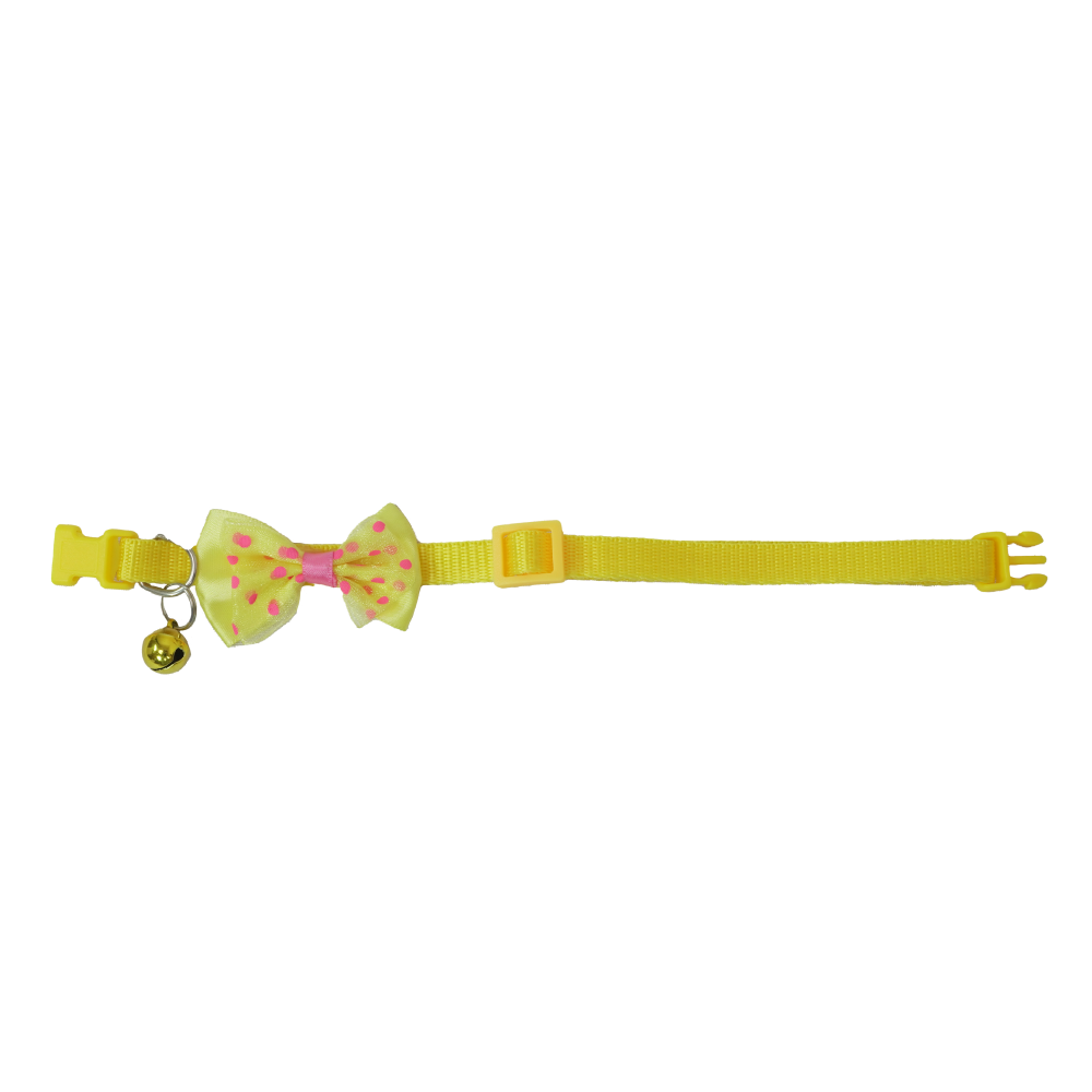 Skatrs Collar with Bow for Dogs and Cats (Yellow) Both-Collar, Leashes, harnesses Skatrs