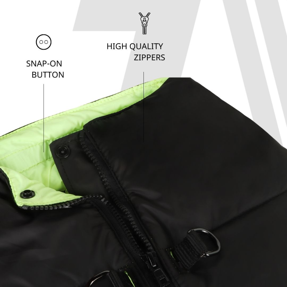 Zoomiez Ultimate Jacket With Built in Harness for Dogs (Black/Neon) Dogs-Clothing & Accessories Zoomiez