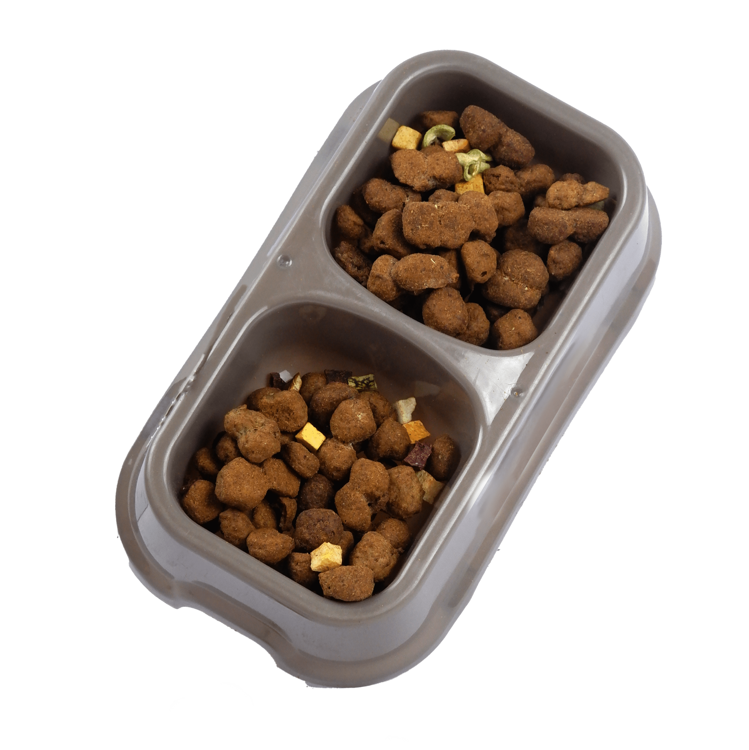 M Pets Plastic Double Bowl for Cats (Brown)