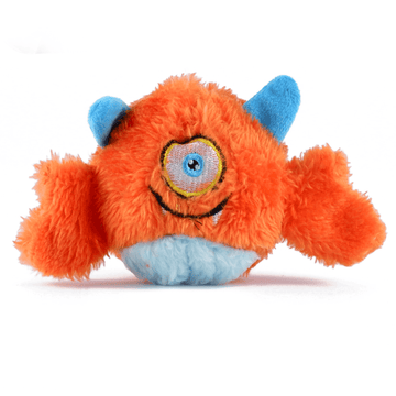 Basil Plush Monster Ball Toy with Squeaky Ball Inside for Dogs and Cats | For Medium Chewers (Orange)