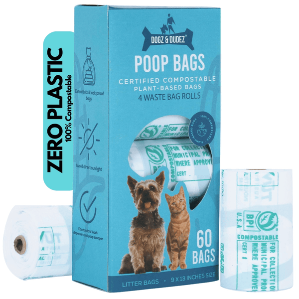 BOS Odor-Sealing Dog Poop Bags - 90 Count, Scent-Free Pet Waste Bags For Disposal, Light Mint Green