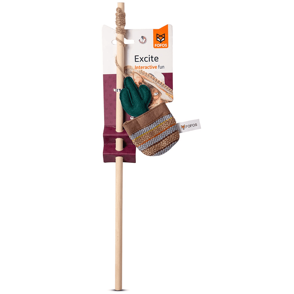 Fofos Austin Cactus with Wooden Stick Toy for Cats