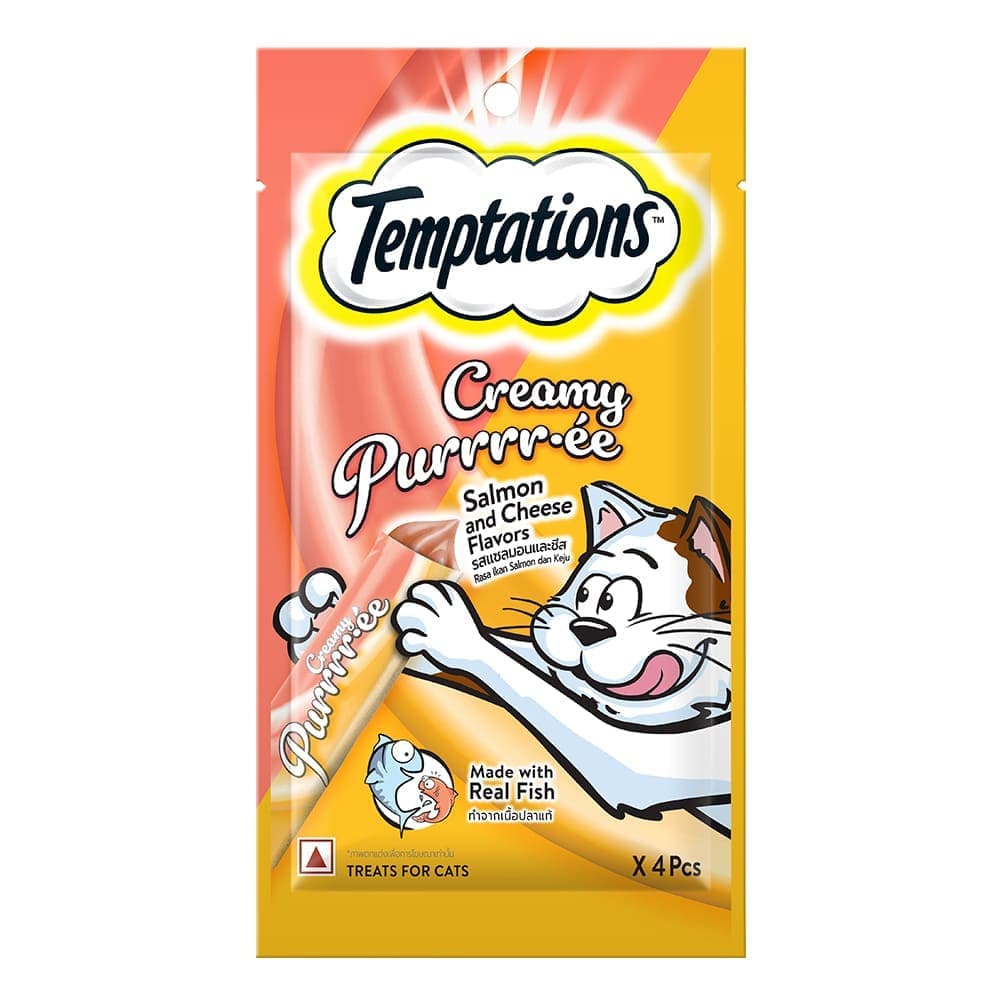 Temptations Creamy Purrrr-ee Salmon & Cheese Cat Treats