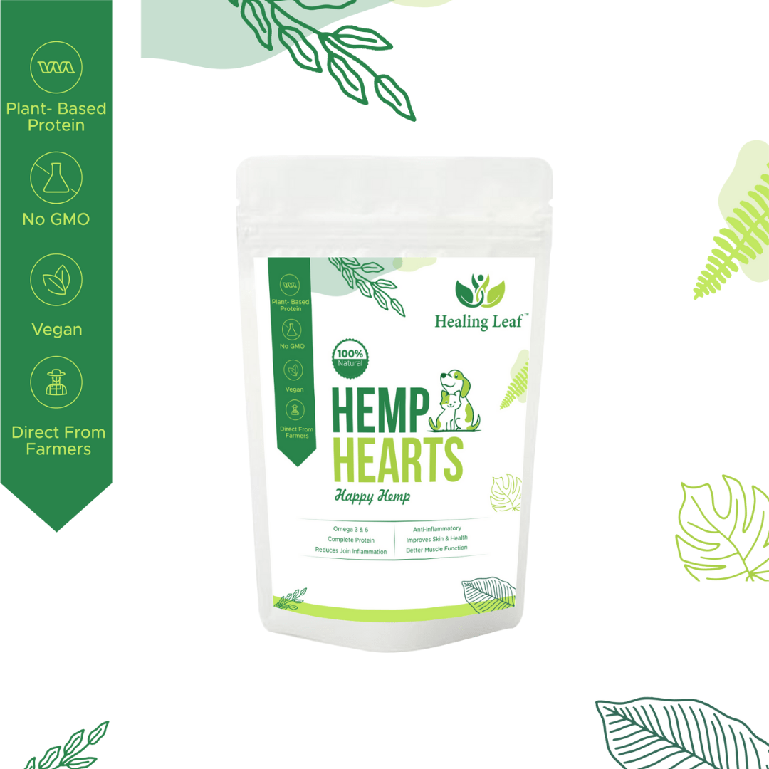 Healing Leaf Hemp Hearts and Bark Out Loud Glow and Shine Turmeric Chew Stix for Dogs and Cats Combo