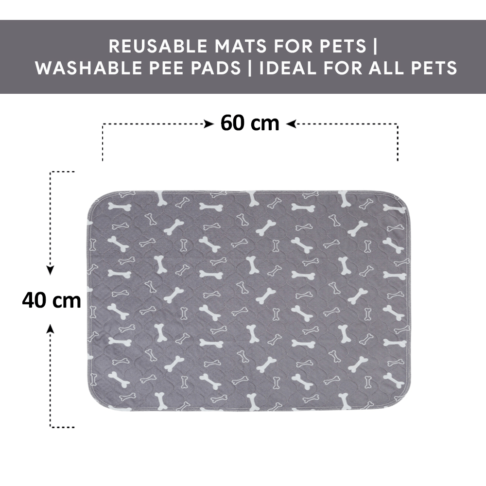Goofy Tails Reusable Pee Pads for Dogs (Bone Print,60x40cm)