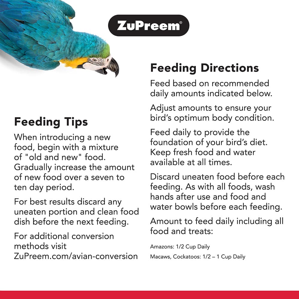 ZuPreem FruitBlend Flavor with Natural Flavors Avian Diets Large Bird Food