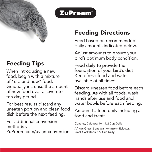 ZuPreem Natural Avian Pellet Diet Medium & Large Bird Food