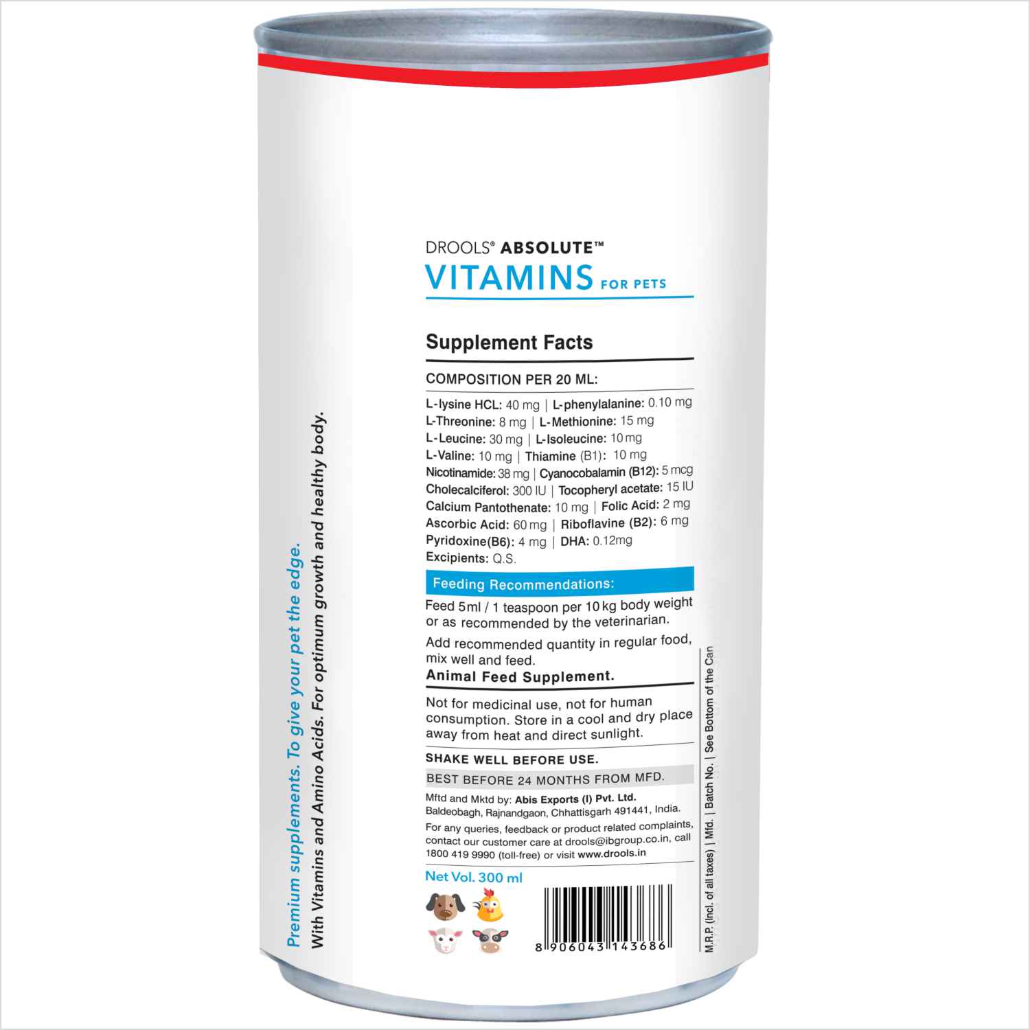 Drools Absolute Vitamin Syrup Supplement for Dogs