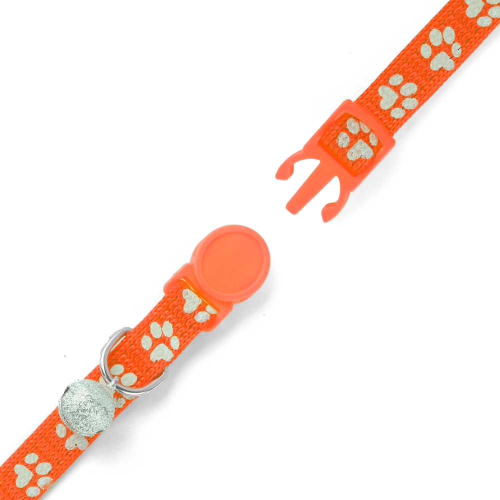 Basil Printed Collar for Cats & Puppies (Orange)