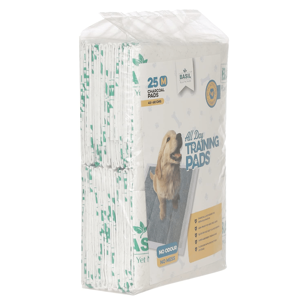 Basil Charcoal Training Pads for Puppies (60x45cm) Dogs-Health & Wellness Basil